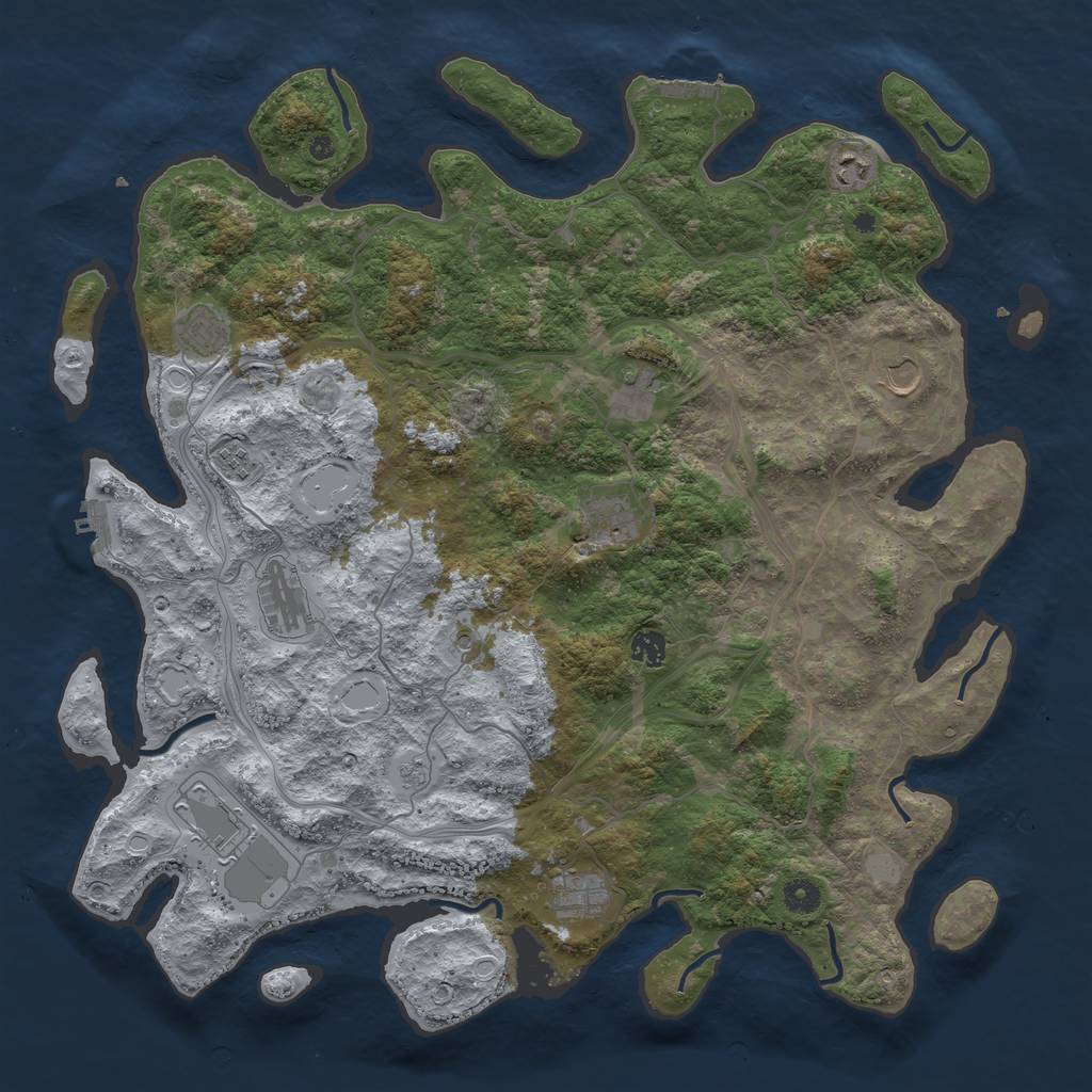 Rust Map: Procedural Map, Size: 4500, Seed: 5362745, 19 Monuments