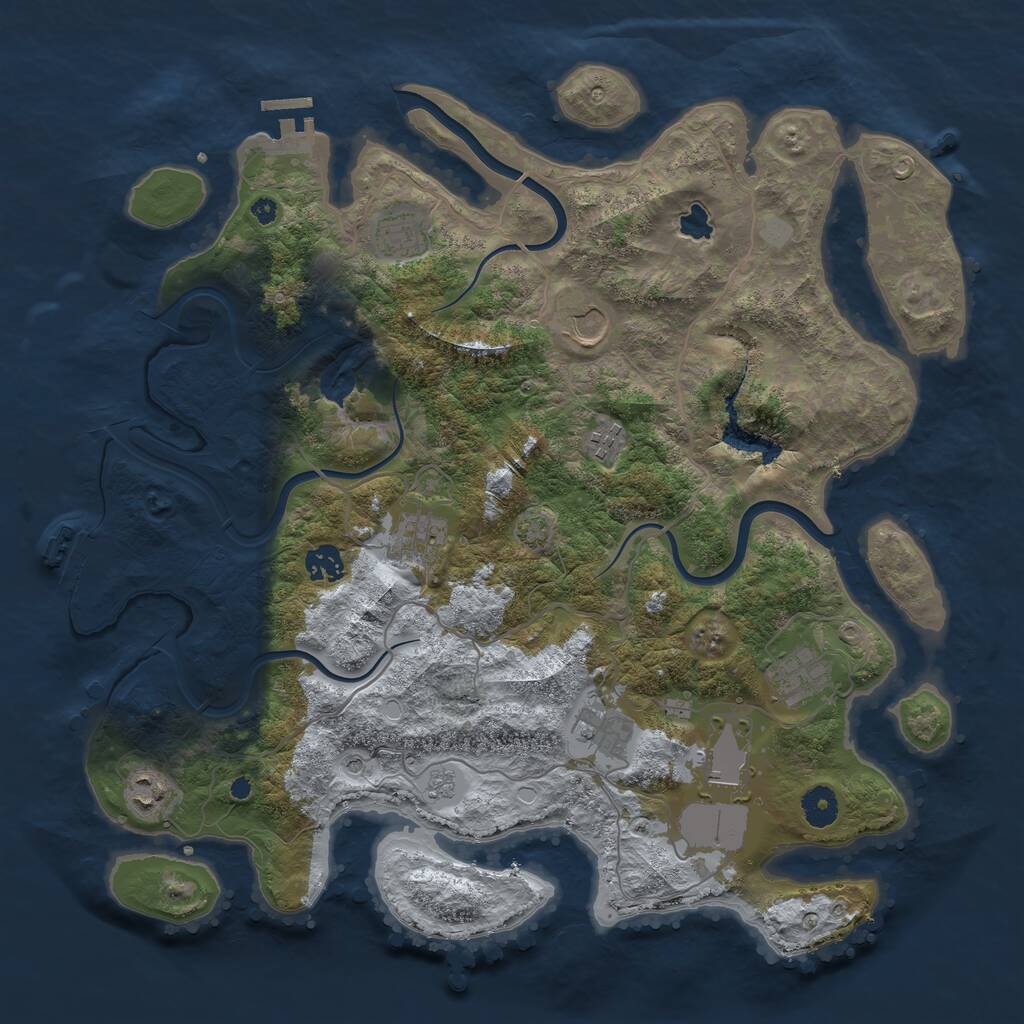 Rust Map: Procedural Map, Size: 4000, Seed: 913411051, 15 Monuments