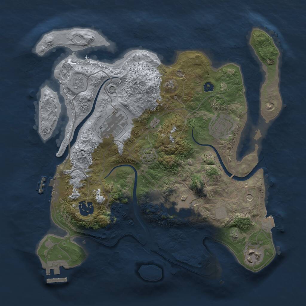 Rust Map: Procedural Map, Size: 3000, Seed: 39628, 12 Monuments