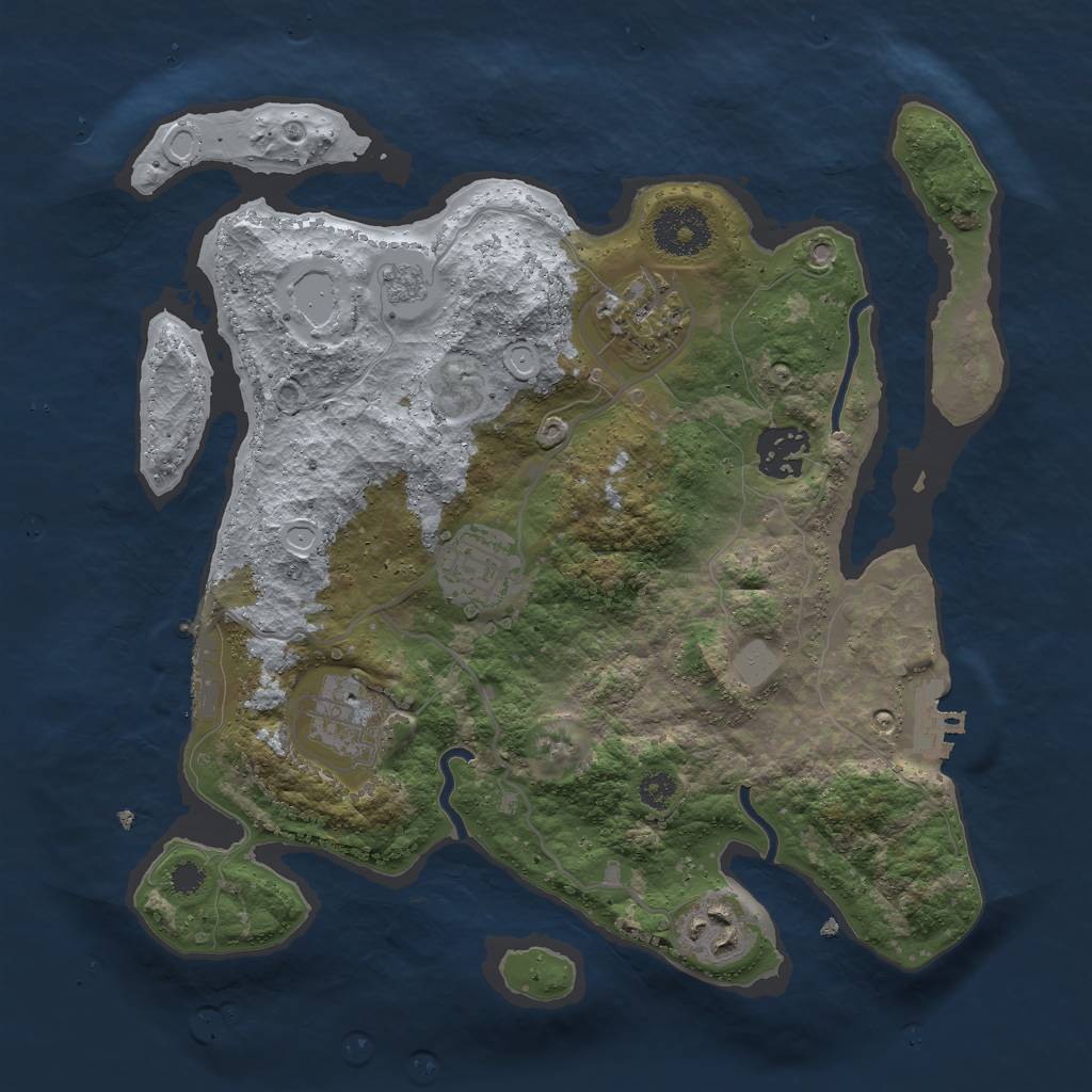 Rust Map: Procedural Map, Size: 3000, Seed: 39628, 13 Monuments