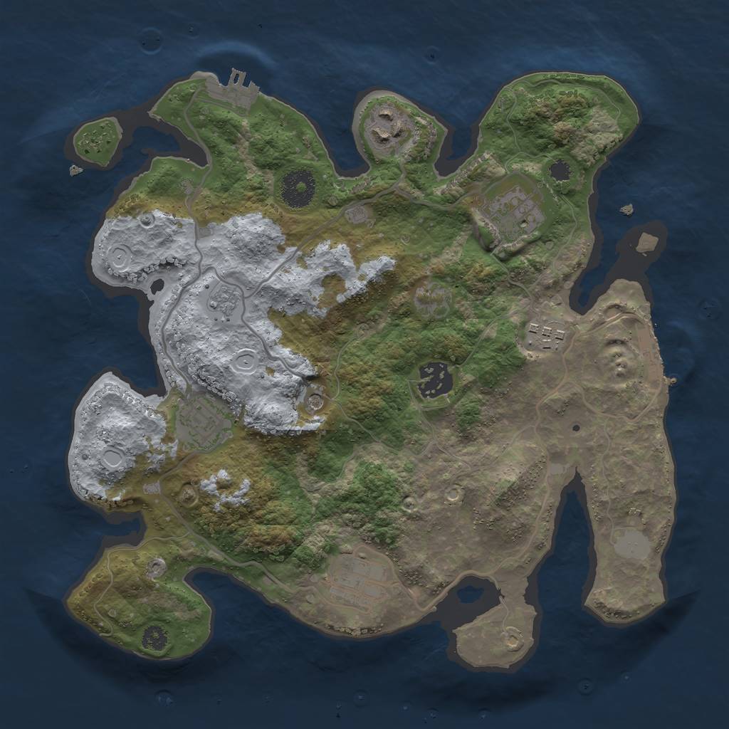 Rust Map: Procedural Map, Size: 3000, Seed: 599020061, 15 Monuments