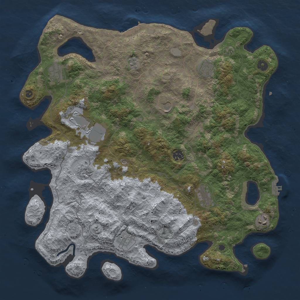 Rust Map: Procedural Map, Size: 4200, Seed: 3900, 19 Monuments
