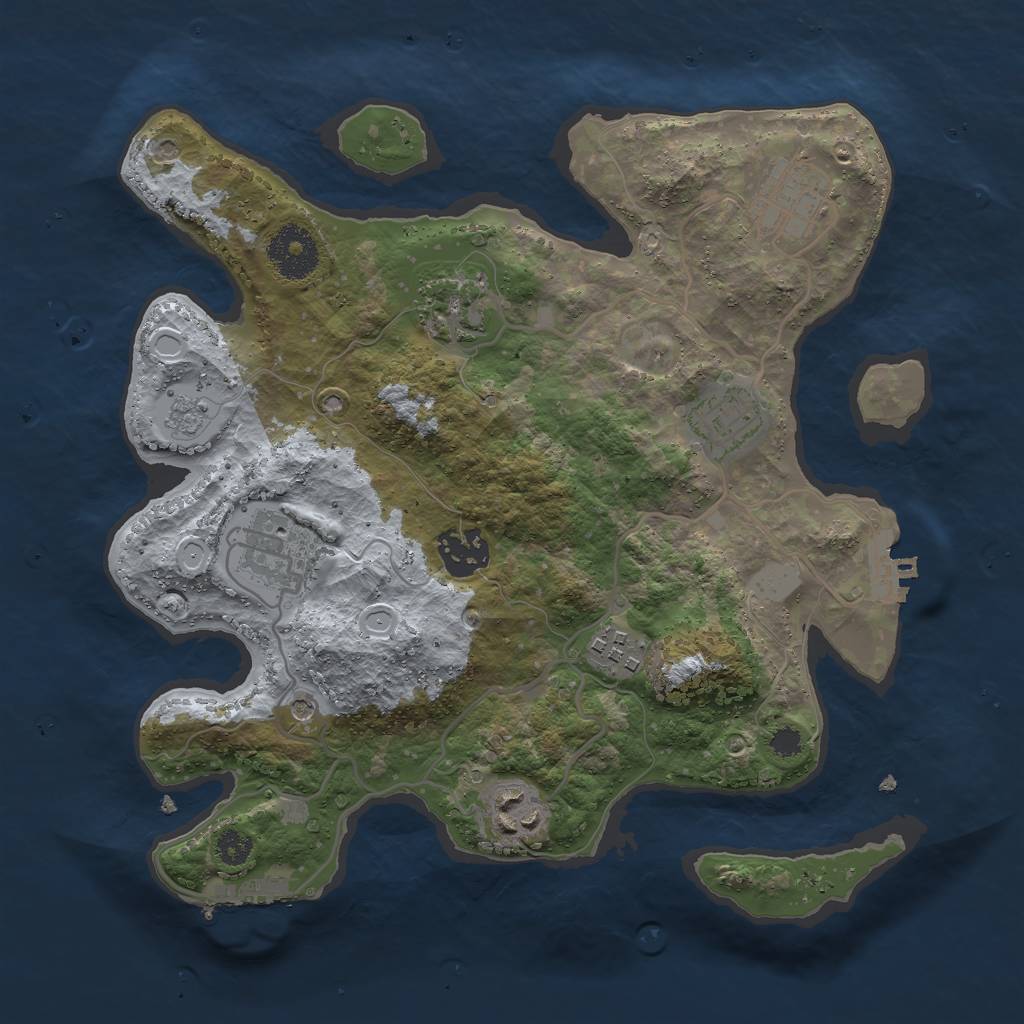 Rust Map: Procedural Map, Size: 3000, Seed: 968430826, 16 Monuments