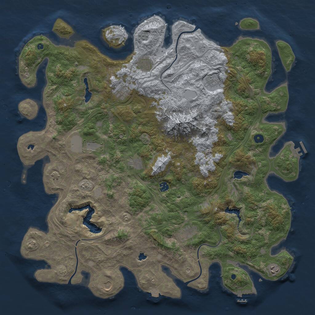 Rust Map: Procedural Map, Size: 5000, Seed: 11452, 16 Monuments