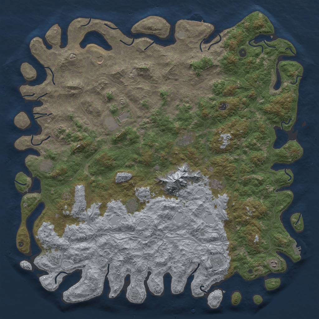 Rust Map: Procedural Map, Size: 6000, Seed: 5078, 20 Monuments