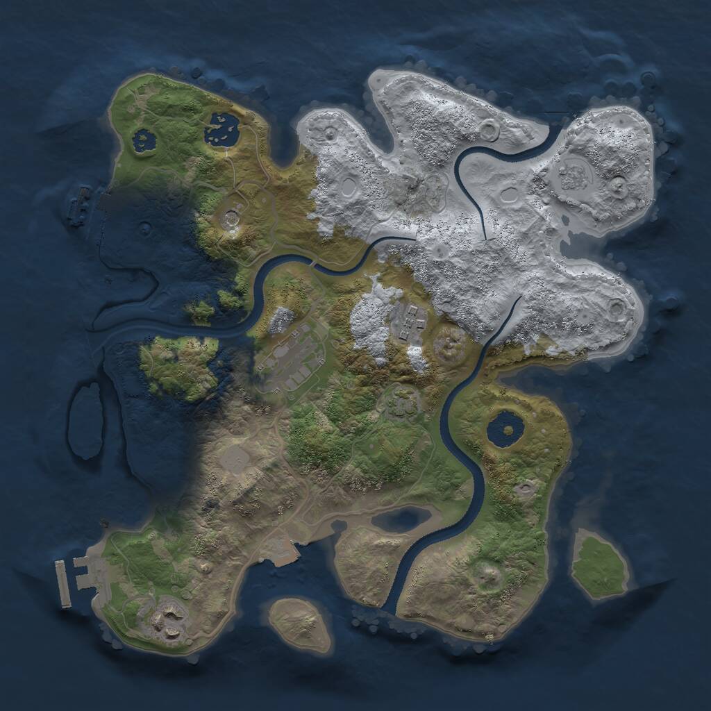 Rust Map: Procedural Map, Size: 3000, Seed: 1283695931, 10 Monuments
