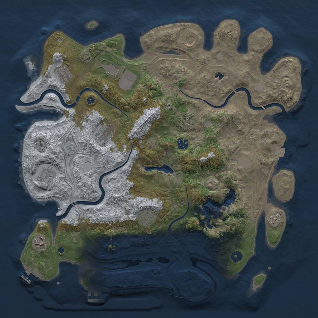 Rust Map: Procedural Map, Size: 4250, Seed: 1980546131, 17 Monuments