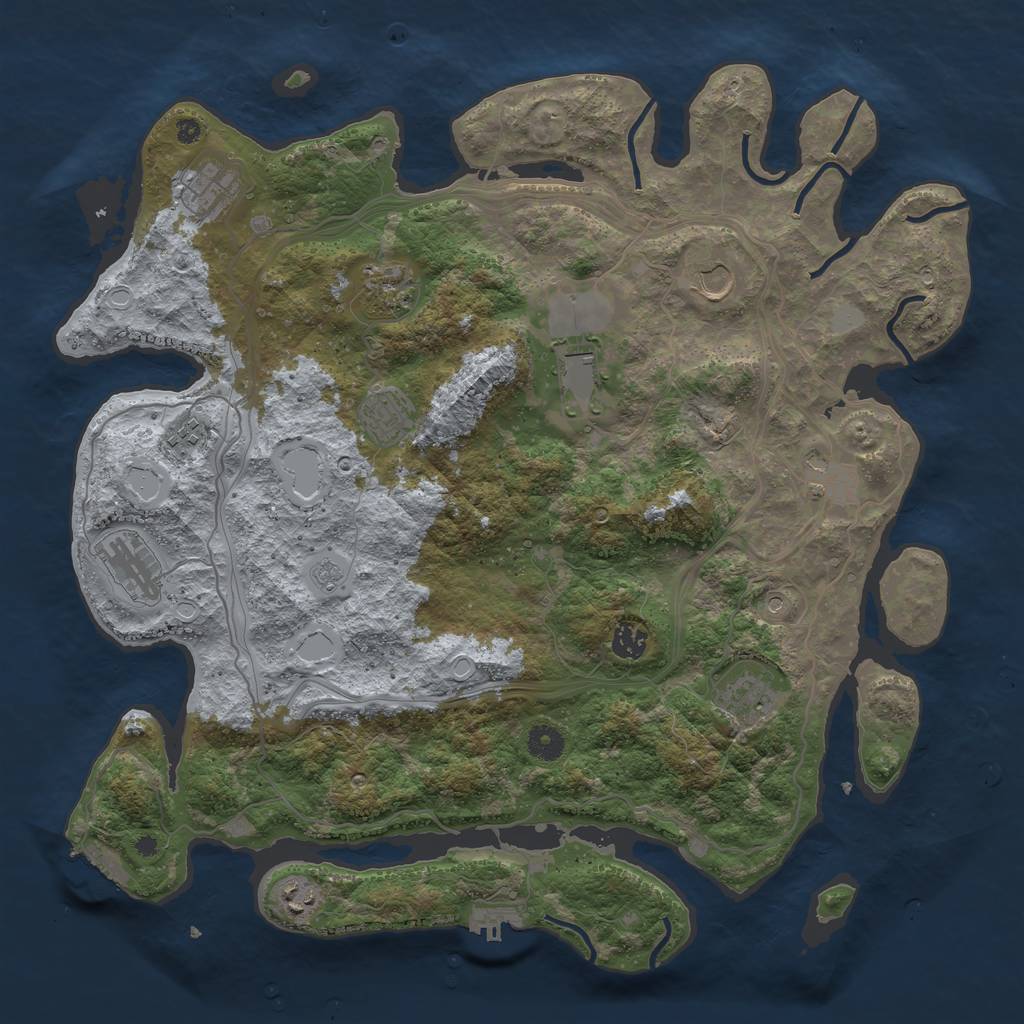 Rust Map: Procedural Map, Size: 4250, Seed: 1980546131, 20 Monuments