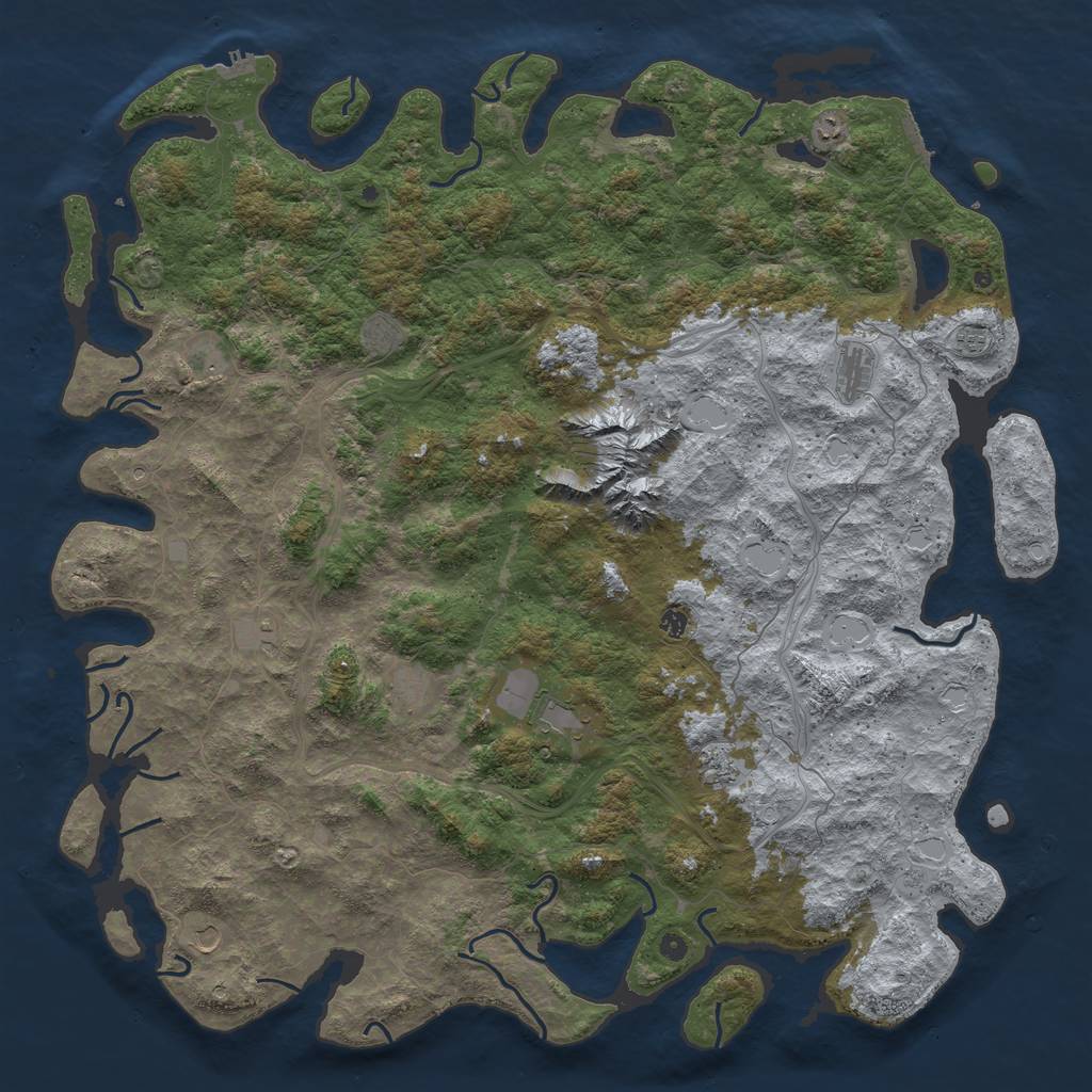 Rust Map: Procedural Map, Size: 6000, Seed: 25542, 20 Monuments