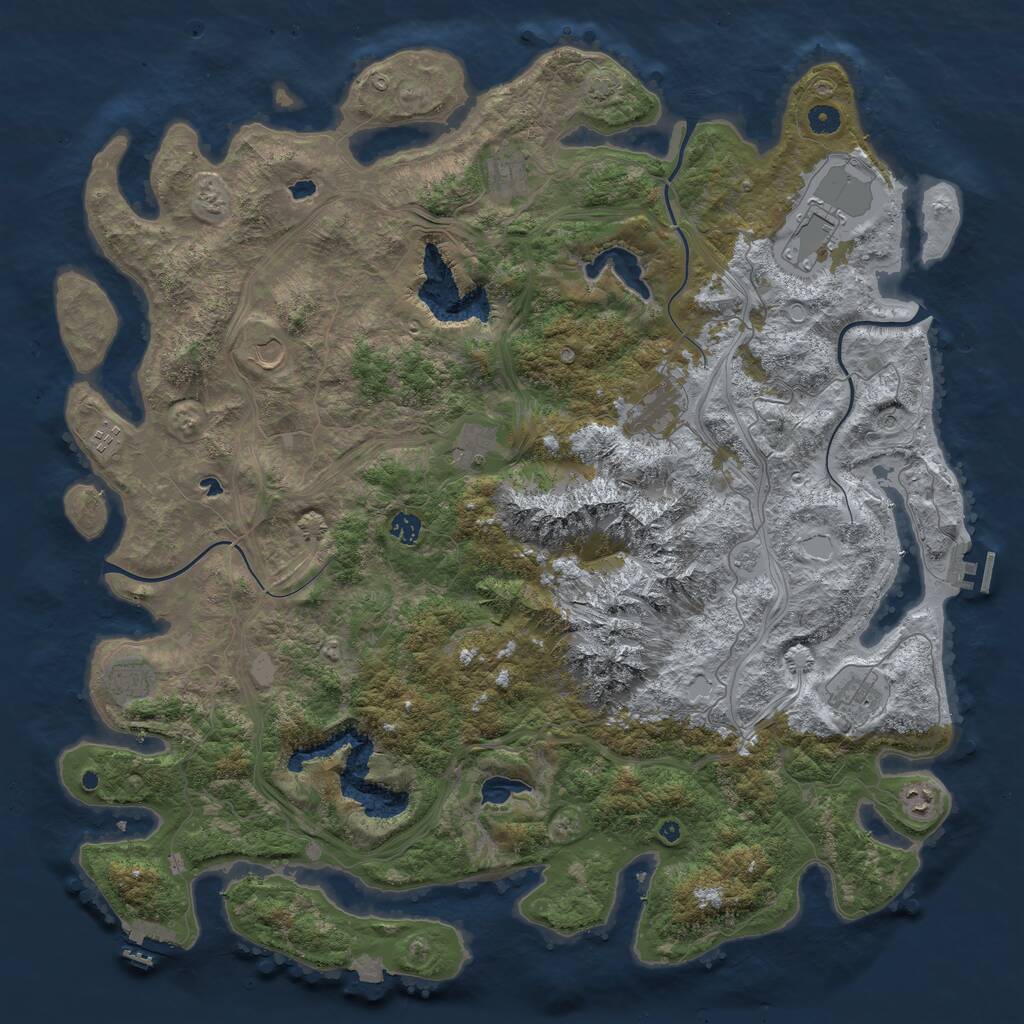 Rust Map: Procedural Map, Size: 5000, Seed: 73486489, 16 Monuments