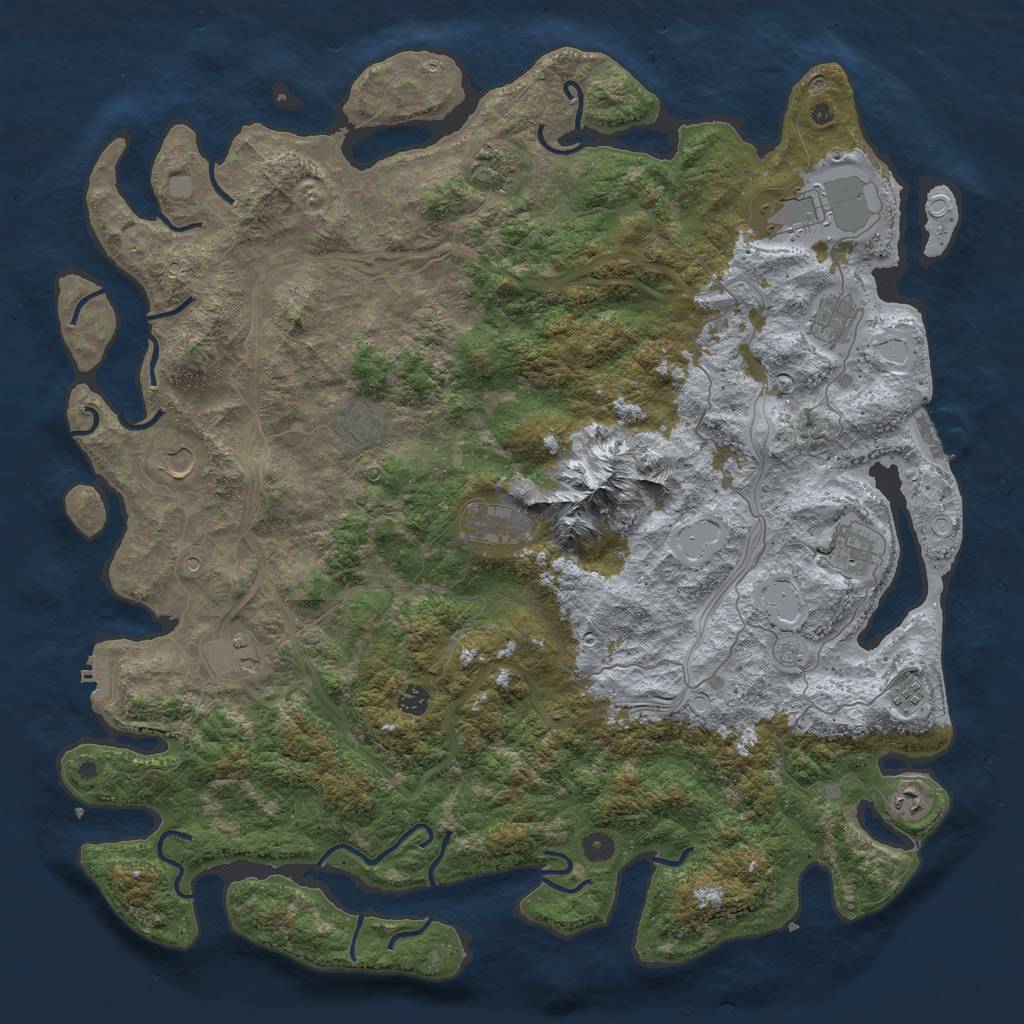 Rust Map: Procedural Map, Size: 5000, Seed: 73486489, 20 Monuments