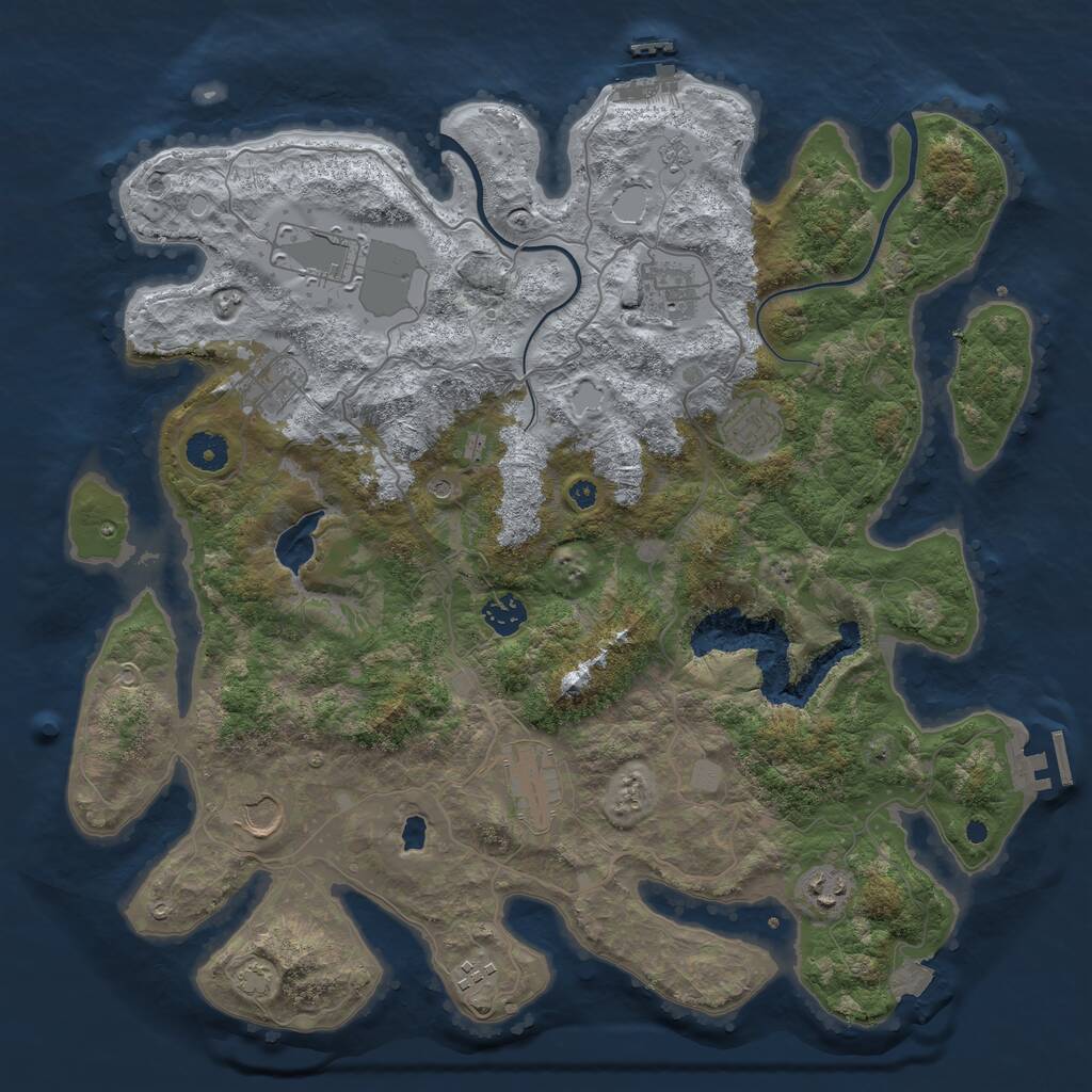 Rust Map: Procedural Map, Size: 4000, Seed: 676738, 15 Monuments