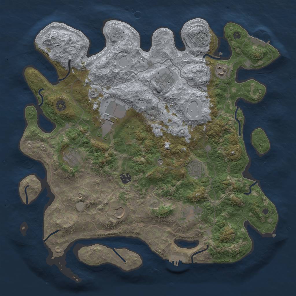 Rust Map: Procedural Map, Size: 4000, Seed: 31659487, 18 Monuments