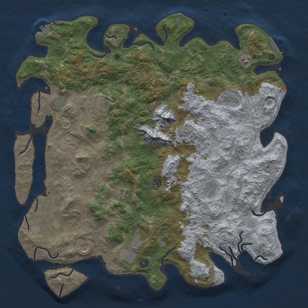 Rust Map: Procedural Map, Size: 5000, Seed: 7143569, 20 Monuments