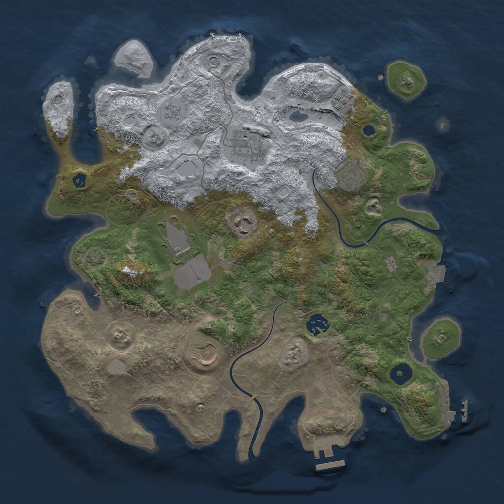 Rust Map: Procedural Map, Size: 3550, Seed: 231929, 13 Monuments