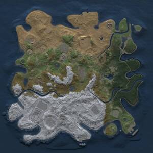 Thumbnail Rust Map: Procedural Map, Size: 4000, Seed: 348610171, 19 Monuments