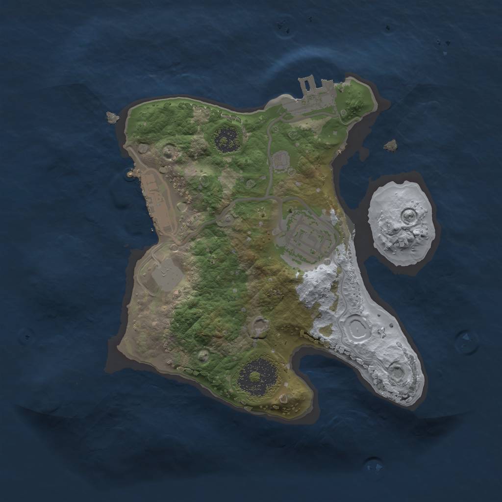 Rust Map: Procedural Map, Size: 2000, Seed: 546150485, 8 Monuments