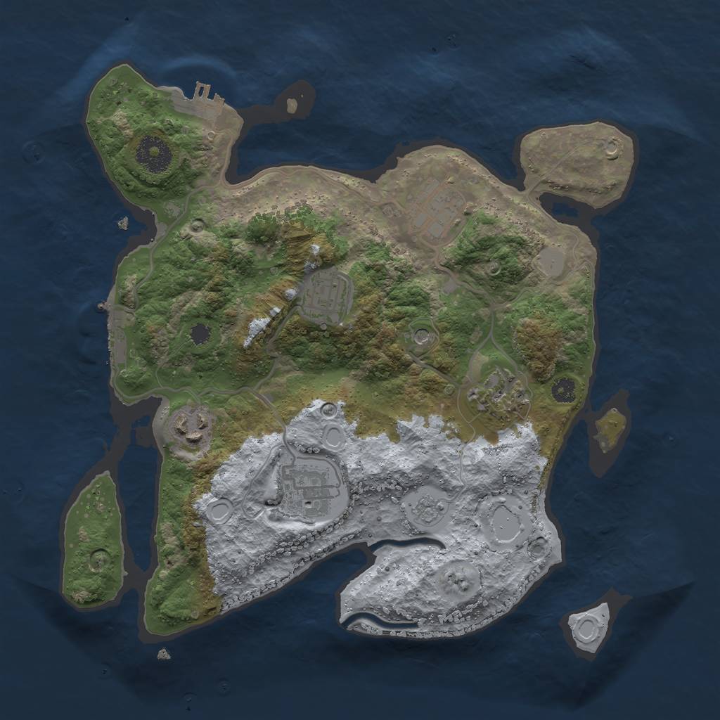 Rust Map: Procedural Map, Size: 3000, Seed: 22996, 14 Monuments