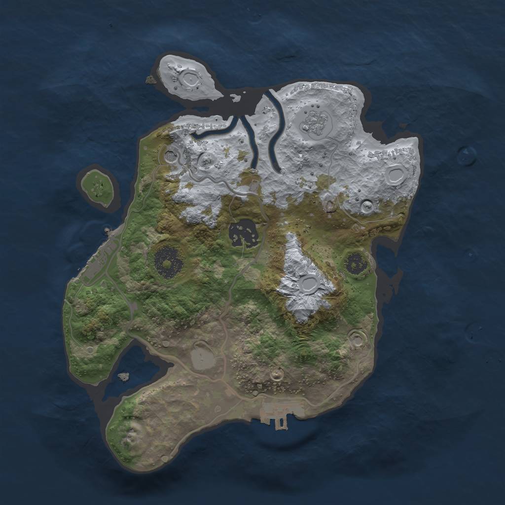 Rust Map: Procedural Map, Size: 2500, Seed: 26761, 10 Monuments