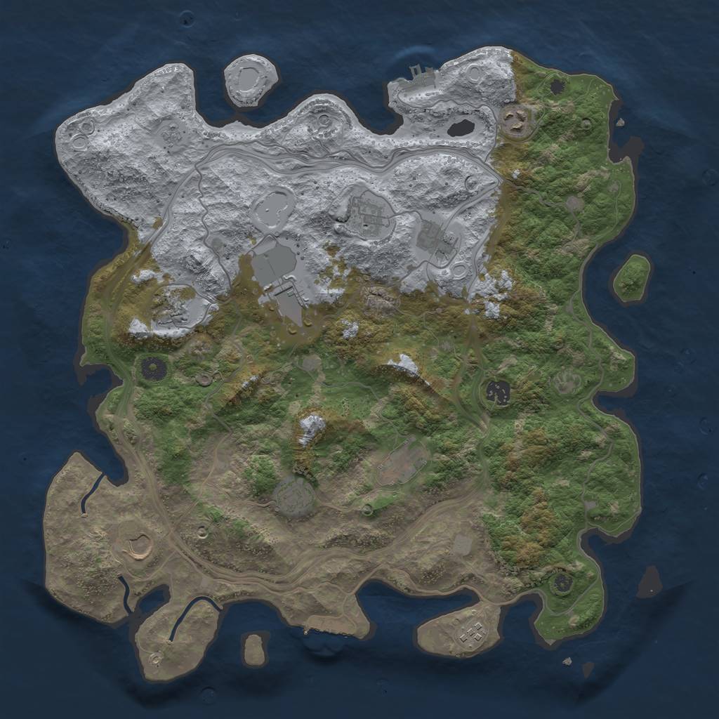 Rust Map: Procedural Map, Size: 4250, Seed: 1241202289, 19 Monuments