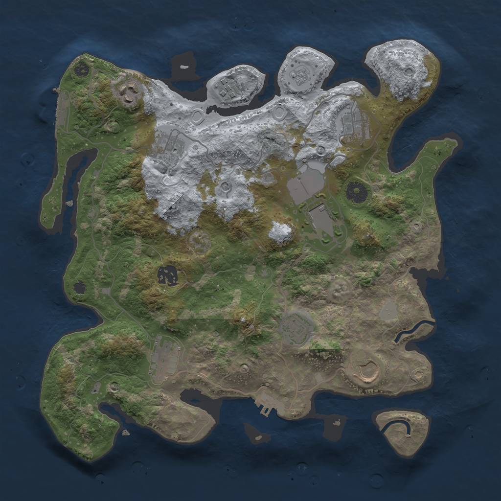 Rust Map: Procedural Map, Size: 3500, Seed: 19988, 18 Monuments