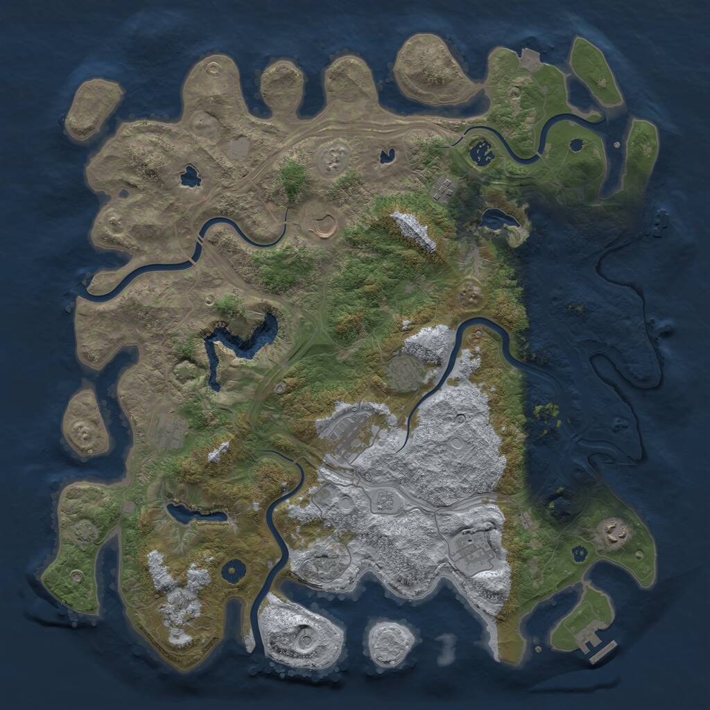 Rust Map: Procedural Map, Size: 4500, Seed: 142987676, 15 Monuments
