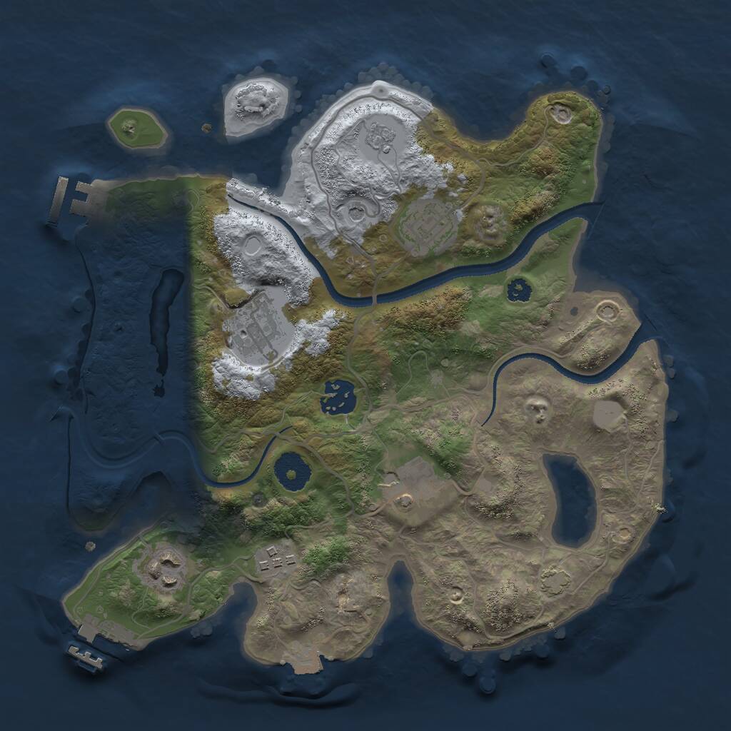 Rust Map: Procedural Map, Size: 3000, Seed: 8764788, 12 Monuments