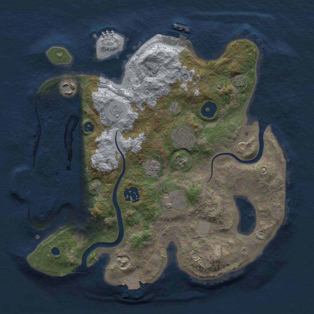 Rust Map: Procedural Map, Size: 3000, Seed: 8764788, 11 Monuments