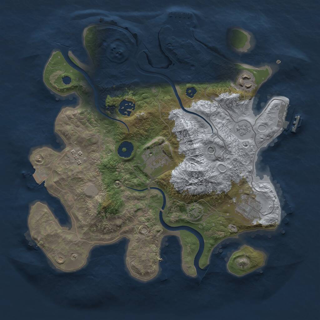 Rust Map: Procedural Map, Size: 3000, Seed: 16467, 11 Monuments