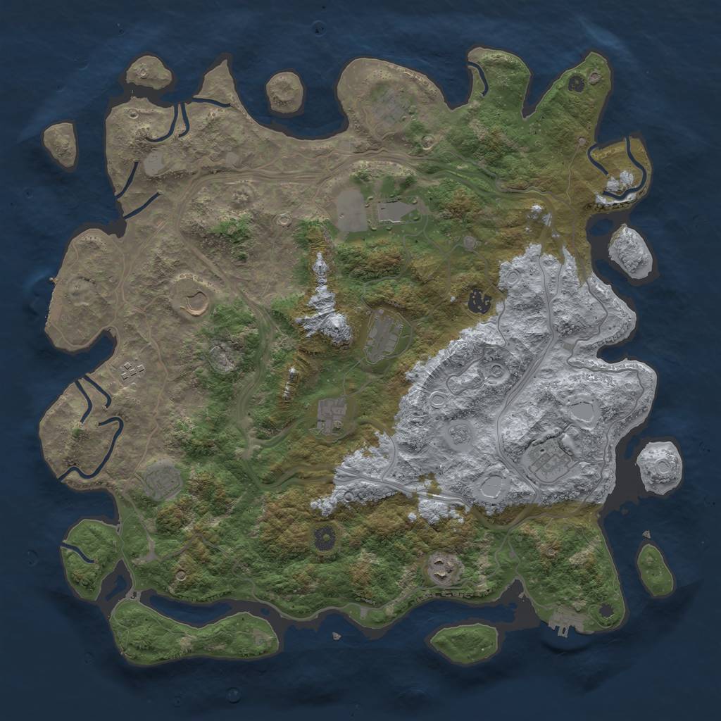 Rust Map: Procedural Map, Size: 4500, Seed: 362162349, 19 Monuments