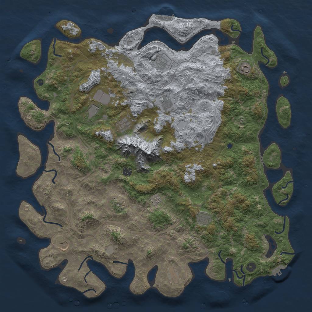 Rust Map: Procedural Map, Size: 5000, Seed: 377869532, 20 Monuments