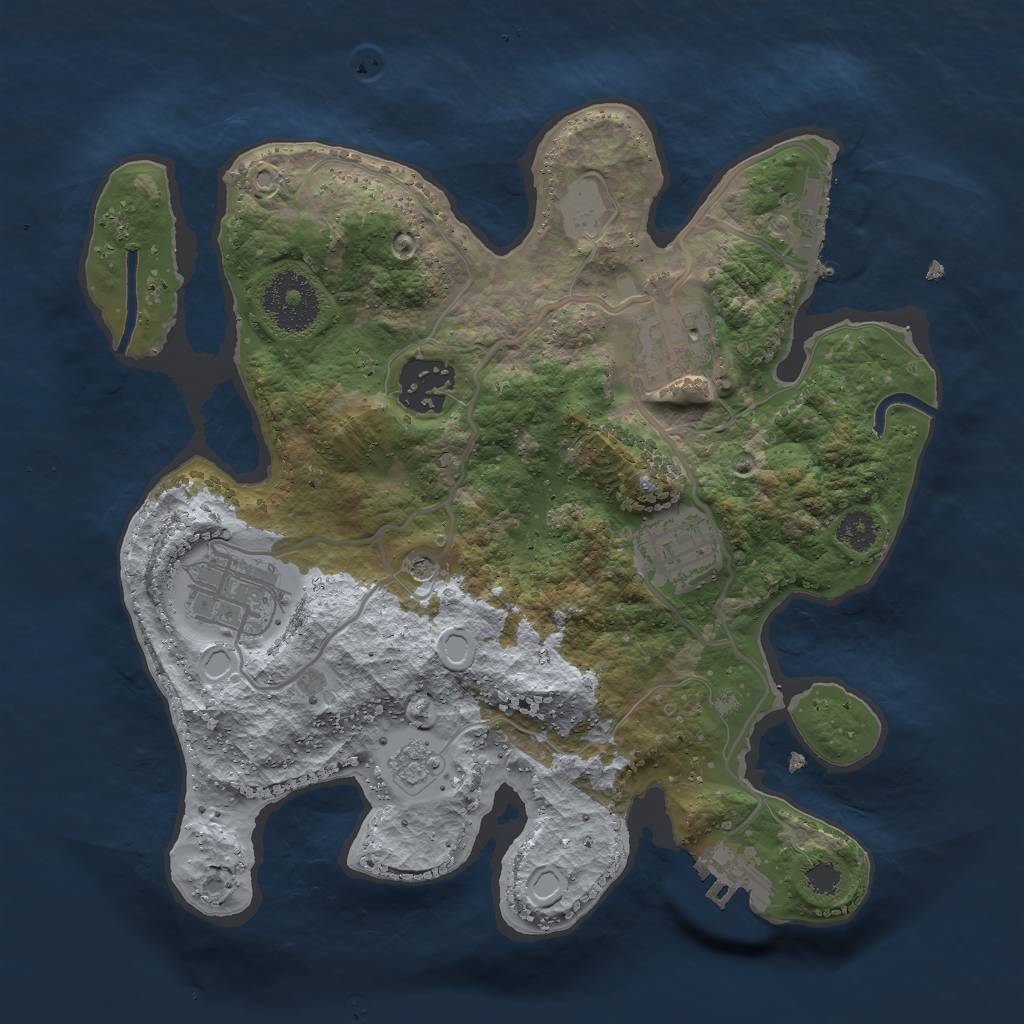 Rust Map: Procedural Map, Size: 2700, Seed: 1291, 13 Monuments