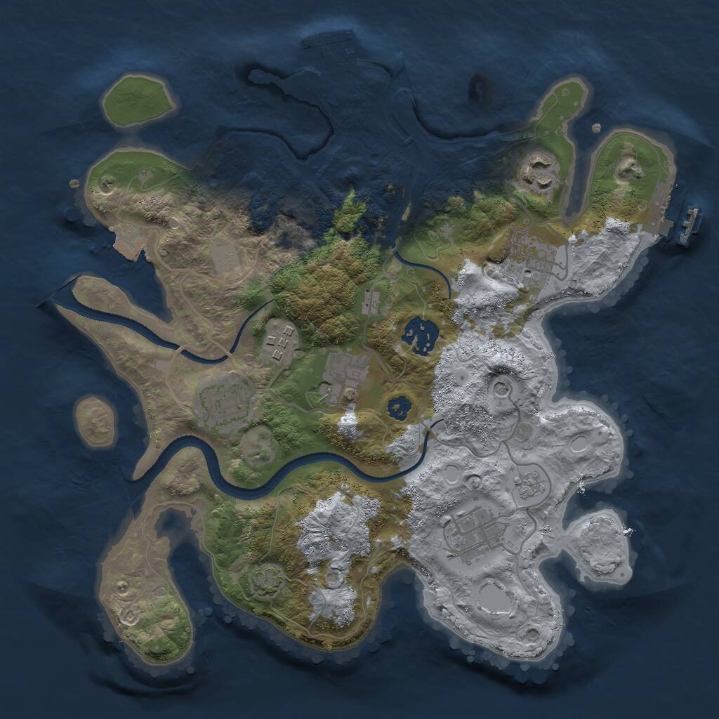 Rust Map: Procedural Map, Size: 3000, Seed: 15729, 13 Monuments