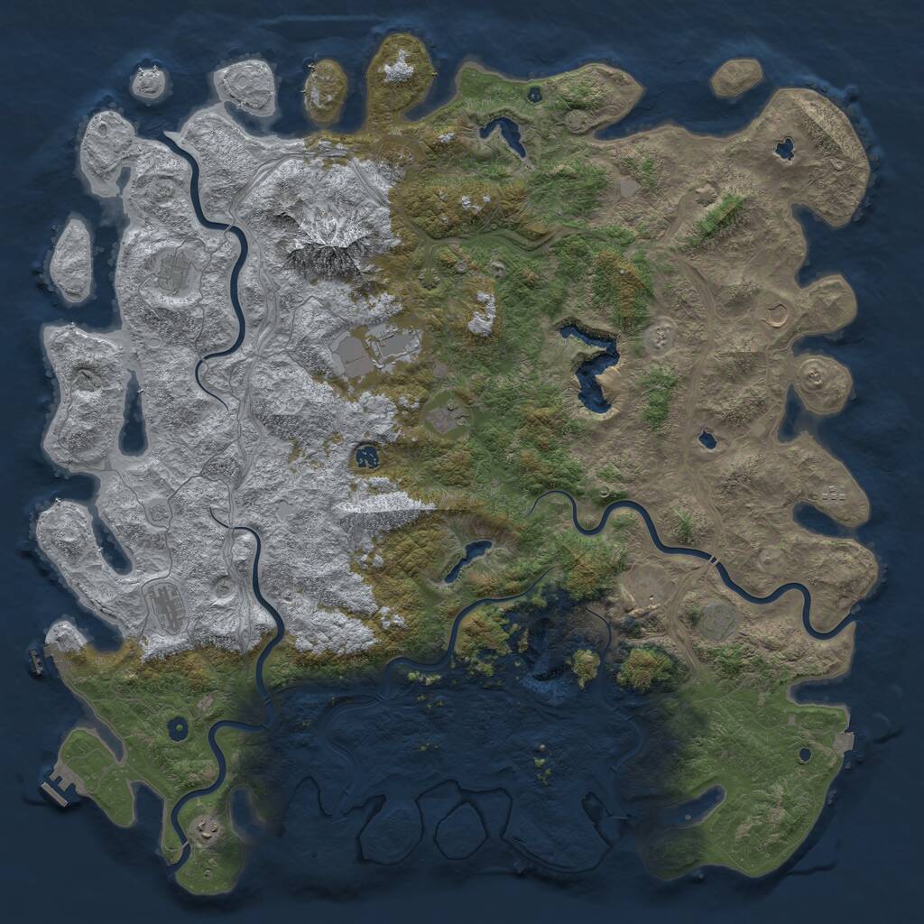 Rust Map: Procedural Map, Size: 6000, Seed: 1592370811, 17 Monuments