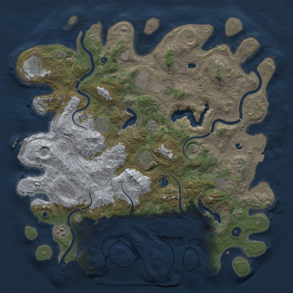 Rust Map: Procedural Map, Size: 4500, Seed: 427418112, 15 Monuments