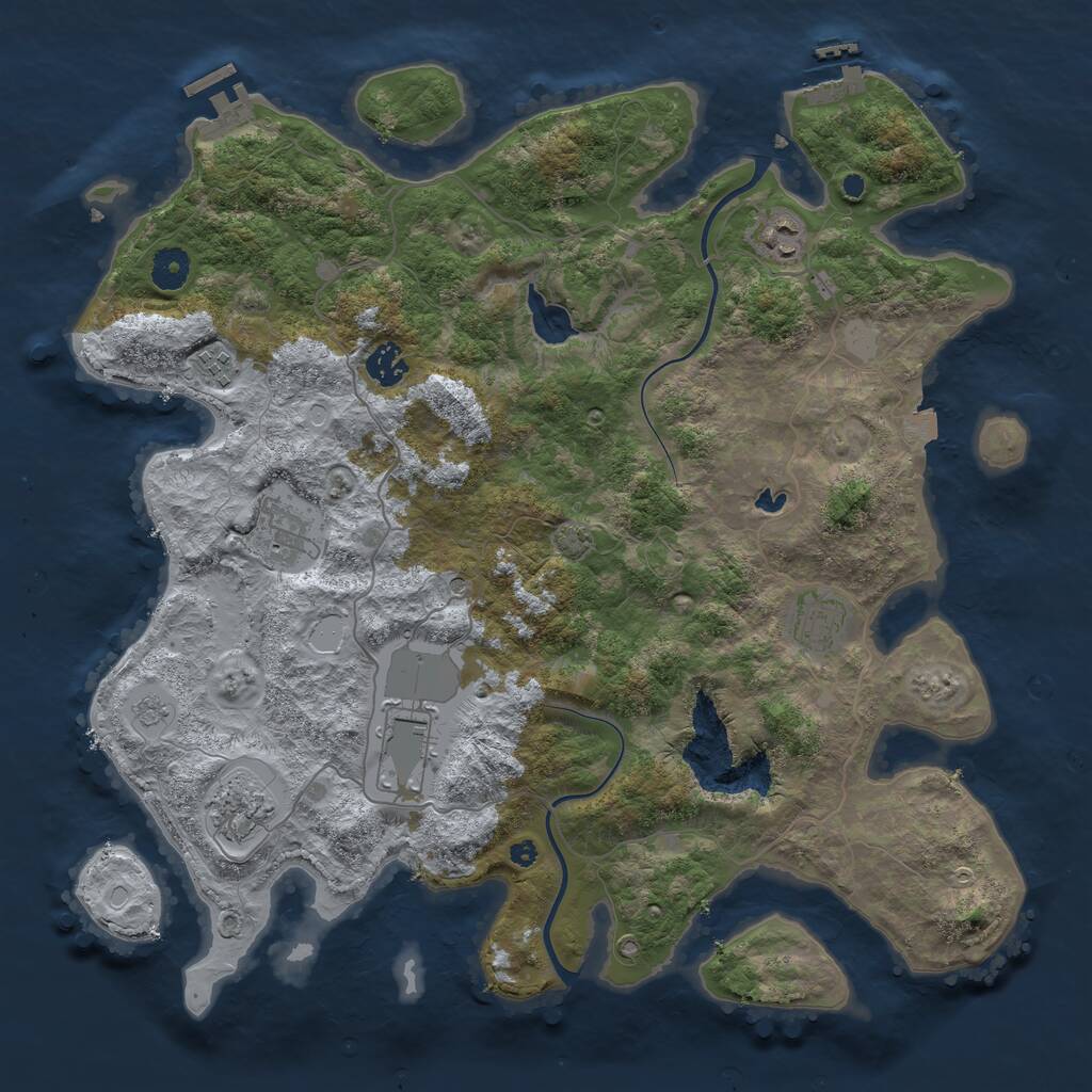 Rust Map: Procedural Map, Size: 4000, Seed: 959504, 13 Monuments