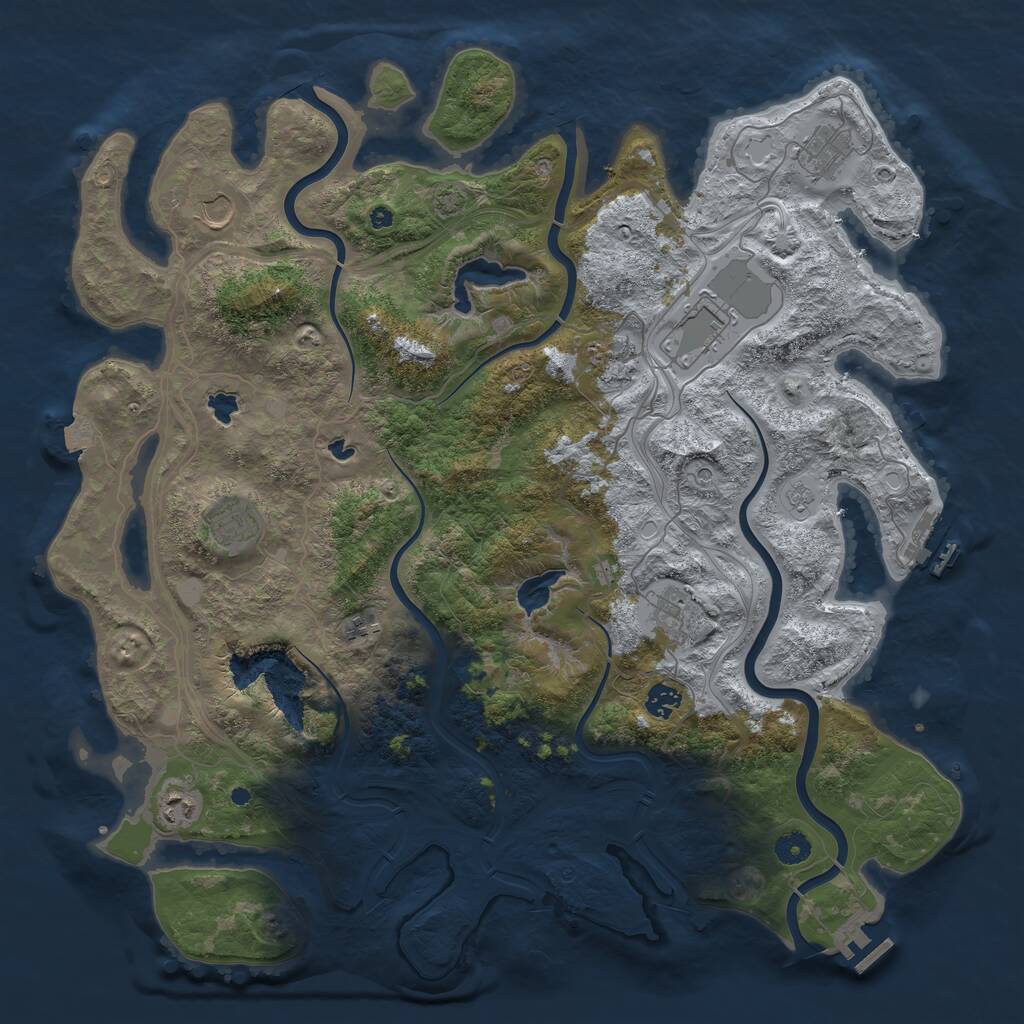 Rust Map: Procedural Map, Size: 4500, Seed: 1354329774, 15 Monuments
