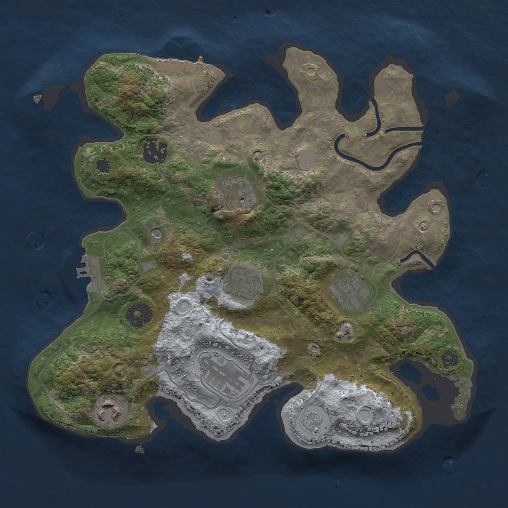 Rust Map: Procedural Map, Size: 3000, Seed: 85332, 15 Monuments