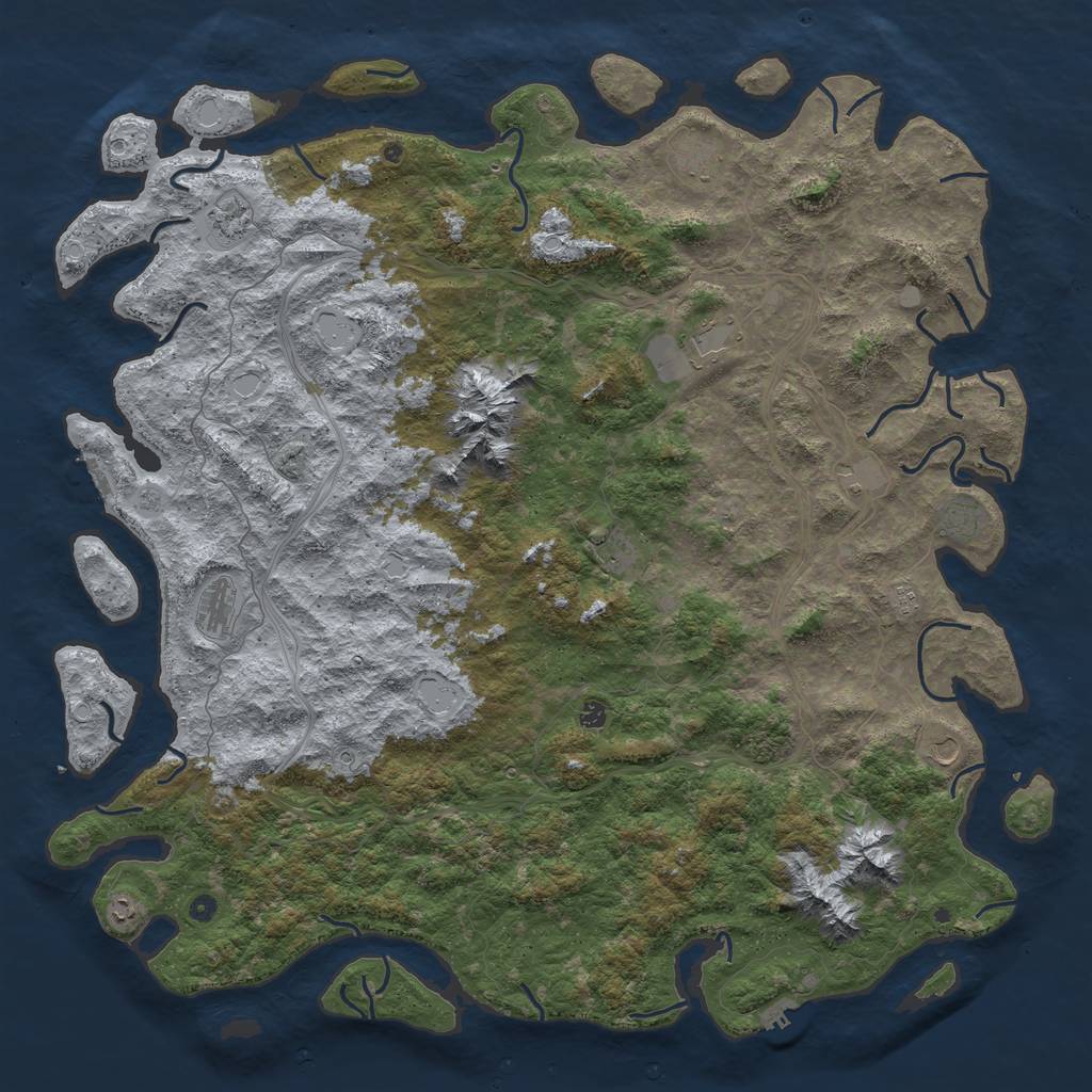 Rust Map: Procedural Map, Size: 6000, Seed: 5503851, 20 Monuments