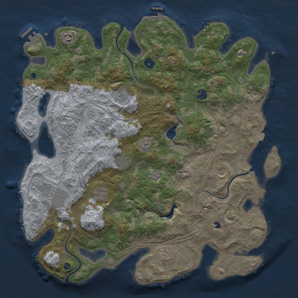 Rust Map: Procedural Map, Size: 4350, Seed: 86929372, 15 Monuments