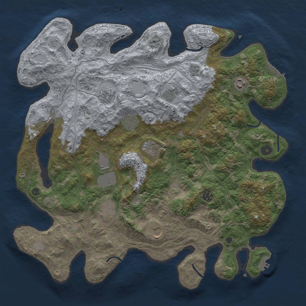 Rust Map: Procedural Map, Size: 4300, Seed: 2010, 19 Monuments