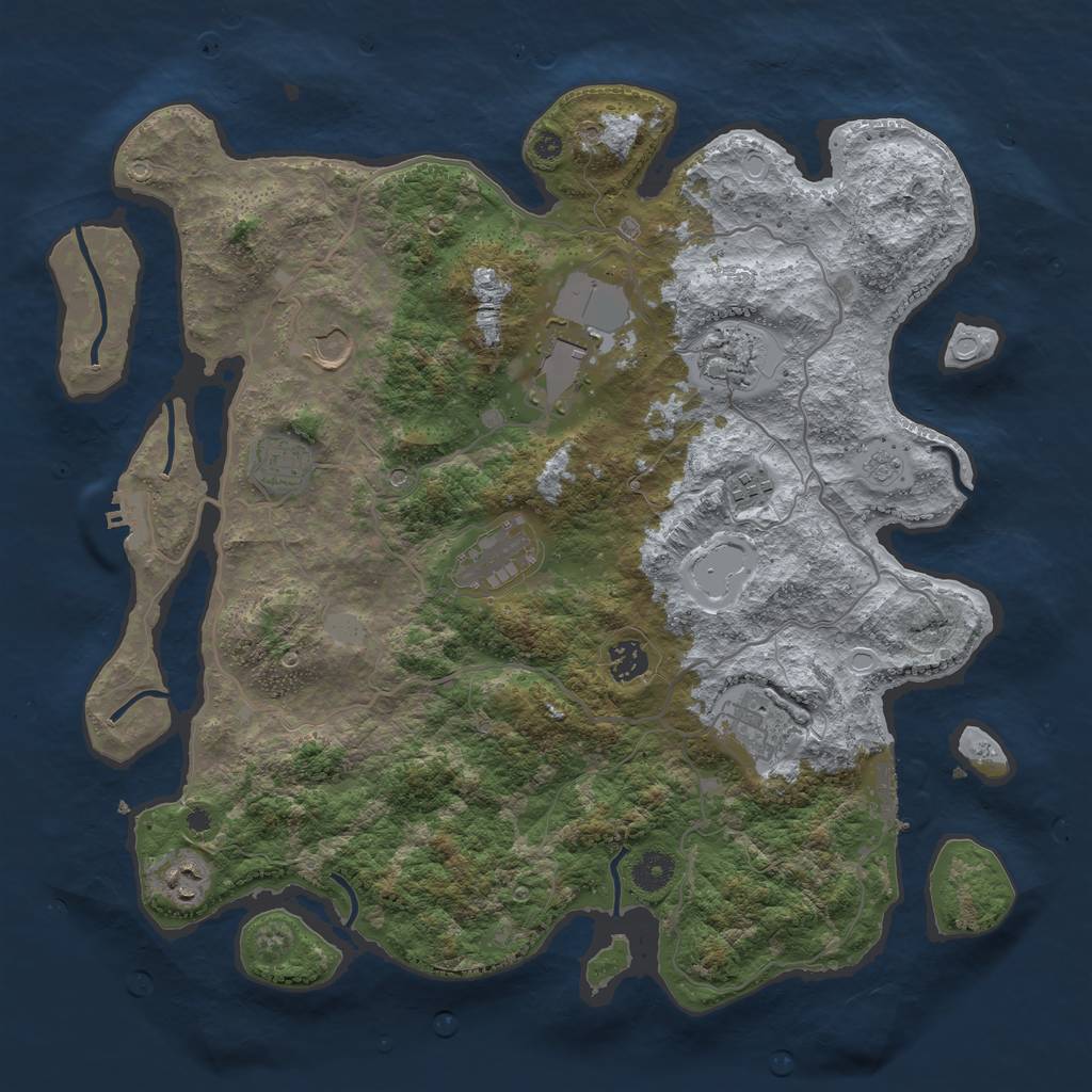 Rust Map: Procedural Map, Size: 4000, Seed: 97530624, 18 Monuments