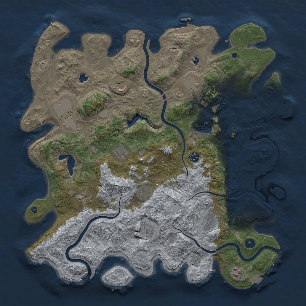 Rust Map: Procedural Map, Size: 4500, Seed: 700776852, 17 Monuments