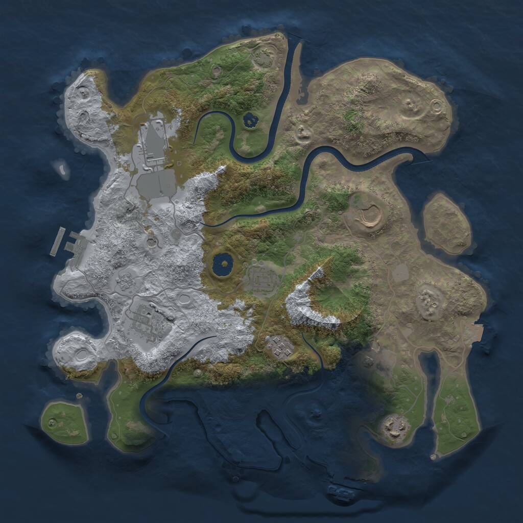 Rust Map: Procedural Map, Size: 3500, Seed: 51221, 13 Monuments