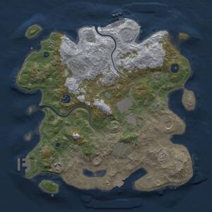 Thumbnail Rust Map: Procedural Map, Size: 3500, Seed: 126, 13 Monuments