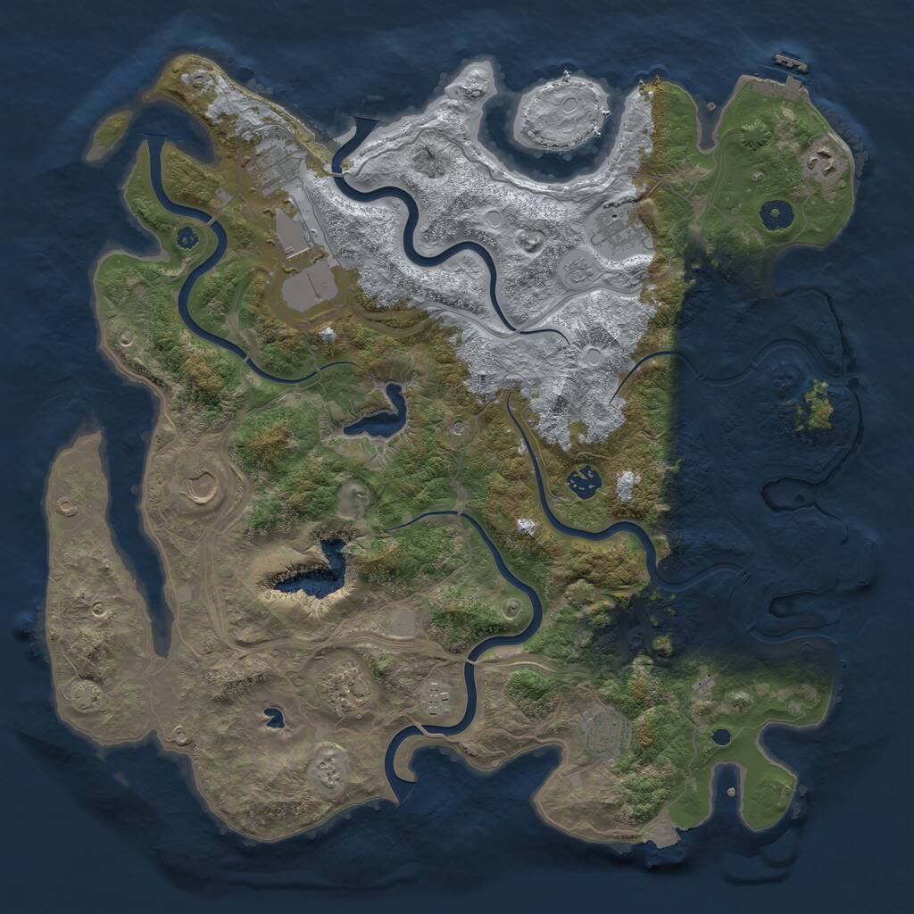 Rust Map: Procedural Map, Size: 4300, Seed: 497928457, 15 Monuments