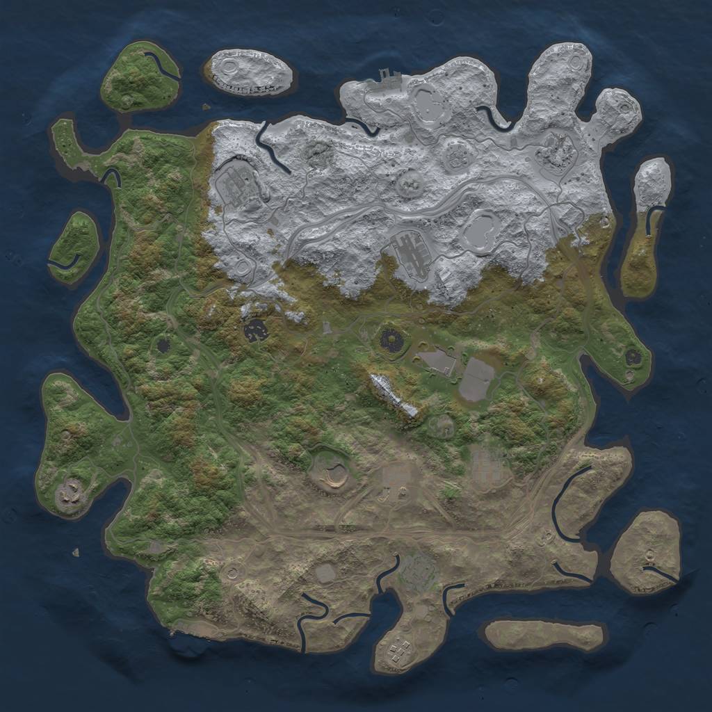 Rust Map: Procedural Map, Size: 4500, Seed: 9752, 20 Monuments