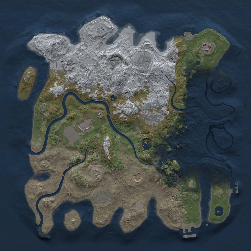 Rust Map: Procedural Map, Size: 3950, Seed: 456033096, 15 Monuments