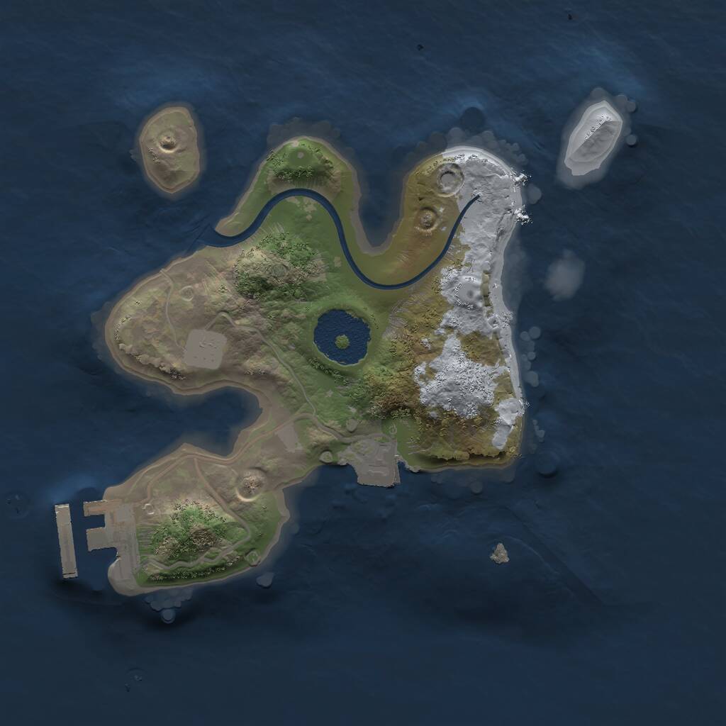 Rust Map: Procedural Map, Size: 2000, Seed: 2406, 2 Monuments