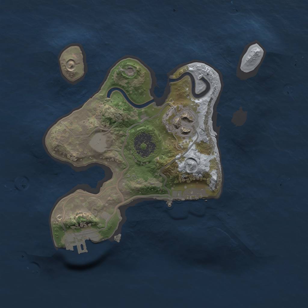 Rust Map: Procedural Map, Size: 2000, Seed: 2406, 8 Monuments